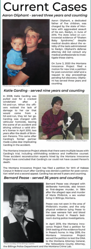innocence project current cases